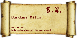 Bundusz Milla névjegykártya